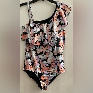 Floral One Piece Plus Size Swimsuit 1X